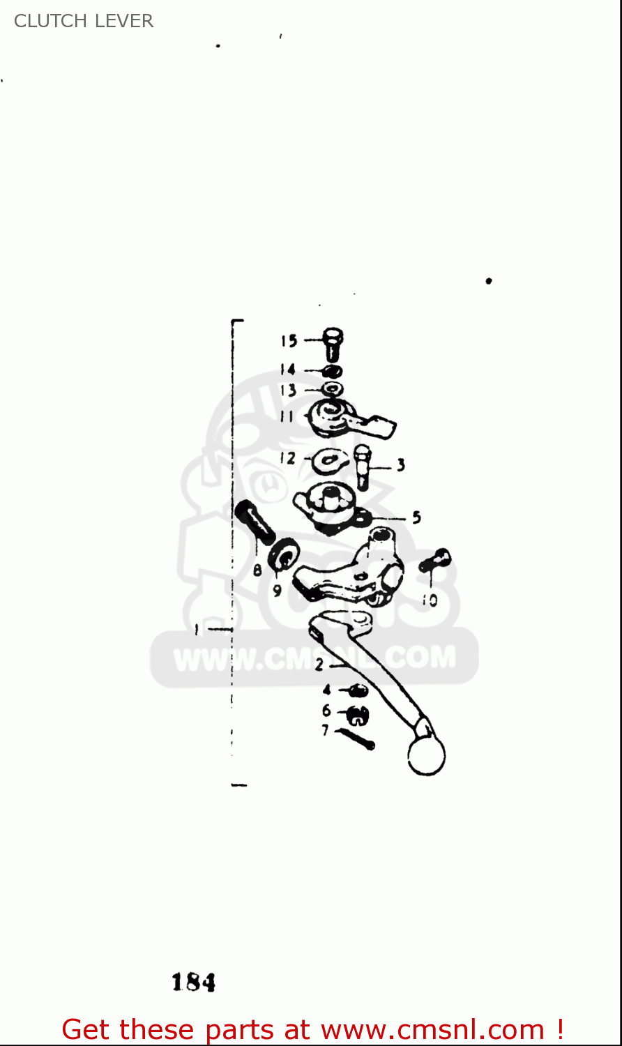 CLUTCH LEVER GT550 1973 1974 1975 1976 1977 (K) (L) (M) (A) (B) USA (E03)