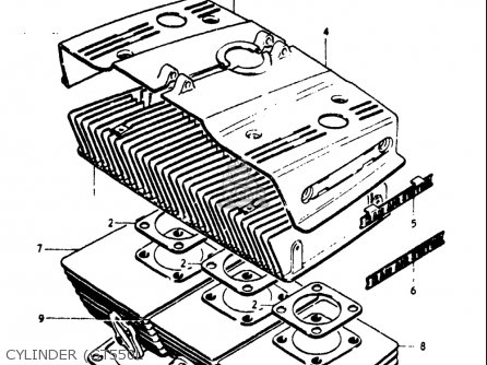 CYLINDER (GT550L - GT550 1973 1974 1975 1976 1977 (K) (L) (M) (A) (B) USA (E03)