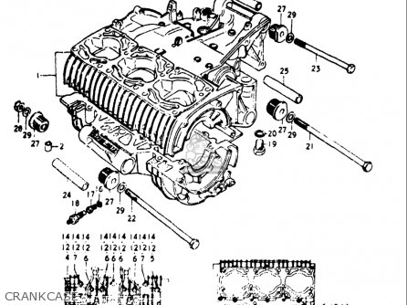 CRANKCASE - GT550 1973 1974 1975 1976 1977 (K) (L) (M) (A) (B) USA (E03)