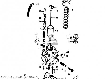 CARBURETOR (GT55OK) - GT550 1973 1974 1975 1976 1977 (K) (L) (M) (A) (B) USA (E03)