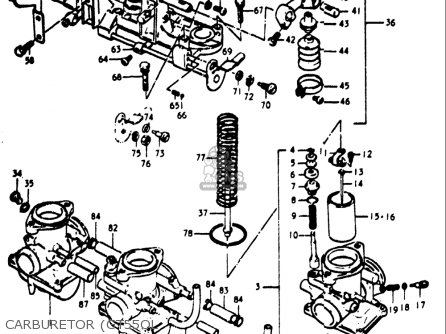CARBURETOR (GT55OL - GT550 1973 1974 1975 1976 1977 (K) (L) (M) (A) (B) USA (E03)