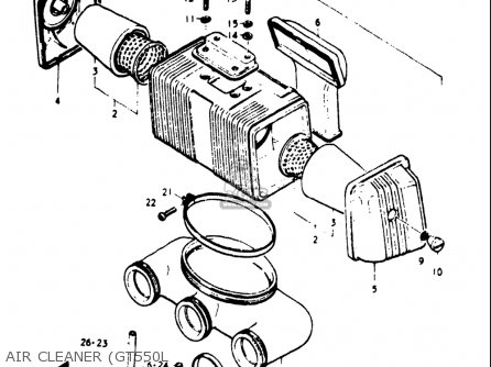 AIR CLEANER (GT550L - GT550 1973 1974 1975 1976 1977 (K) (L) (M) (A) (B) USA (E03)