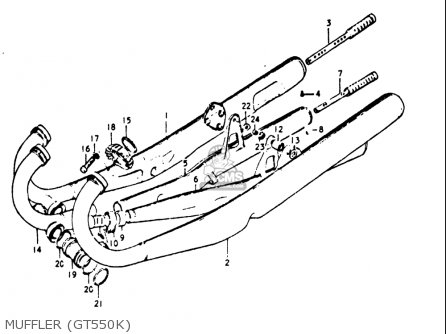 MUFFLER (GT550K) - GT550 1973 1974 1975 1976 1977 (K) (L) (M) (A) (B) USA (E03)