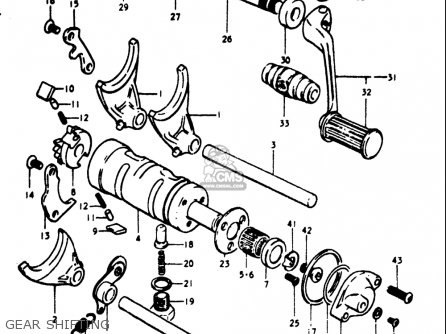 GEAR SHIFTING - GT550 1973 1974 1975 1976 1977 (K) (L) (M) (A) (B) USA (E03)