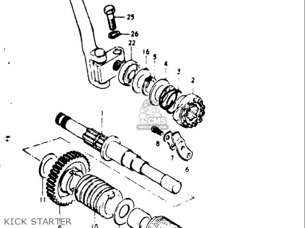KICK STARTER - GT550 1973 1974 1975 1976 1977 (K) (L) (M) (A) (B) USA (E03)