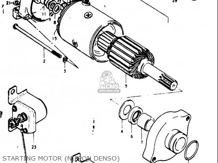 STARTING MOTOR (NIPPON DENSO) - GT550 1973 1974 1975 1976 1977 (K) (L) (M) (A) (B) USA (E03)