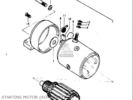 STARTING MOTOR (KOKUSAN) - GT550 1973 1974 1975 1976 1977 (K) (L) (M) (A) (B) USA (E03)
