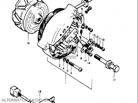 ALTERNATOR (KOKUSAN) - GT550 1973 1974 1975 1976 1977 (K) (L) (M) (A) (B) USA (E03)