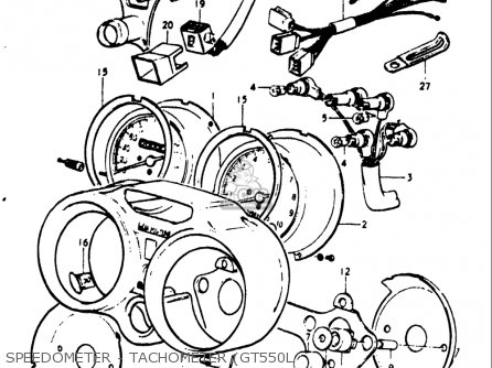 SPEEDOMETER - TACHOMETER (GT550L - GT550 1973 1974 1975 1976 1977 (K) (L) (M) (A) (B) USA (E03)