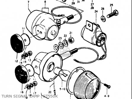 TURN SIGNAL LAMP (GT550K - GT550 1973 1974 1975 1976 1977 (K) (L) (M) (A) (B) USA (E03)
