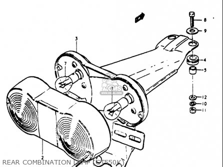 REAR COMBINATION LAMP (GT550K) - GT550 1973 1974 1975 1976 1977 (K) (L) (M) (A) (B) USA (E03)
