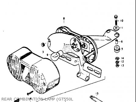 REAR COMBINATION LAMP (GT550L - GT550 1973 1974 1975 1976 1977 (K) (L) (M) (A) (B) USA (E03)