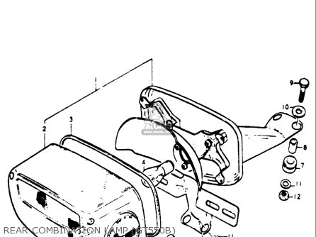 REAR COMBINATION LAMP (GT550B) - GT550 1973 1974 1975 1976 1977 (K) (L) (M) (A) (B) USA (E03)
