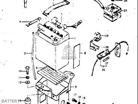 BATTERY - GT550 1973 1974 1975 1976 1977 (K) (L) (M) (A) (B) USA (E03)