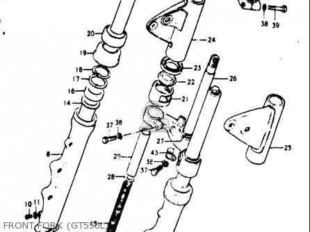 FRONT FORK (GT550L) - GT550 1973 1974 1975 1976 1977 (K) (L) (M) (A) (B) USA (E03)