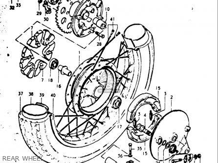 REAR WHEEL - GT550 1973 1974 1975 1976 1977 (K) (L) (M) (A) (B) USA (E03)