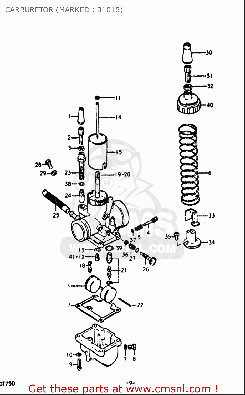 Suzuki GT750 1972 (J) USA (E03) CARBURETOR (MARKED : 31015) - buy ...