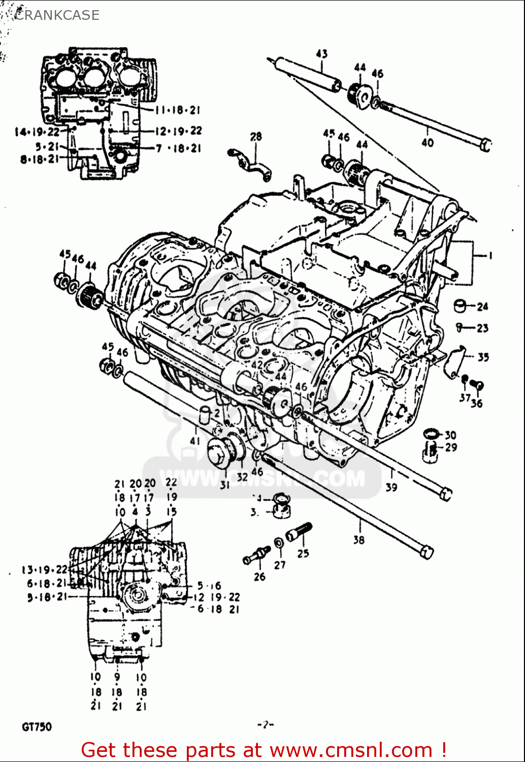 .CRANKCASE GT750 1972 (J) USA (E03)