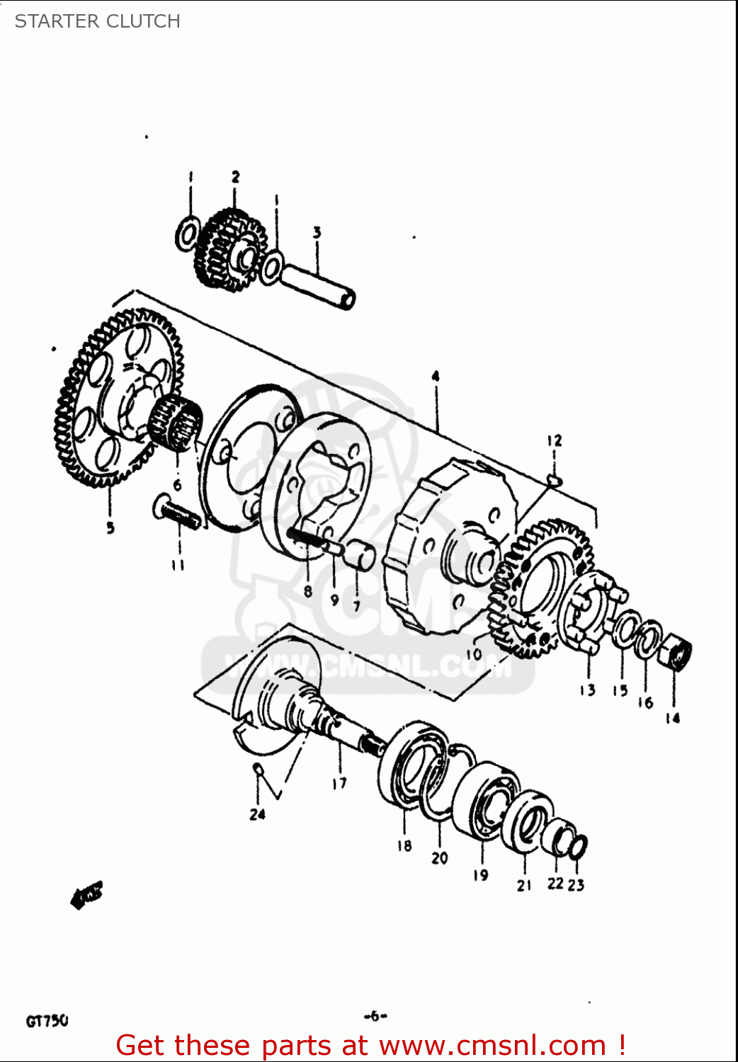 STARTER CLUTCH GT750 1972 (J) USA (E03)