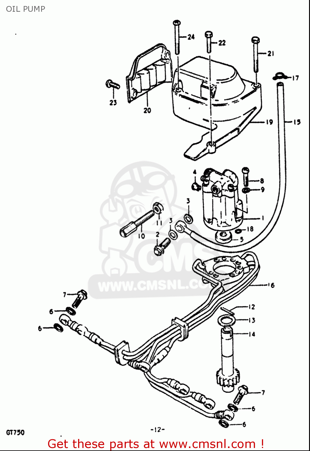 OIL PUMP GT750 1972 (J) USA (E03)