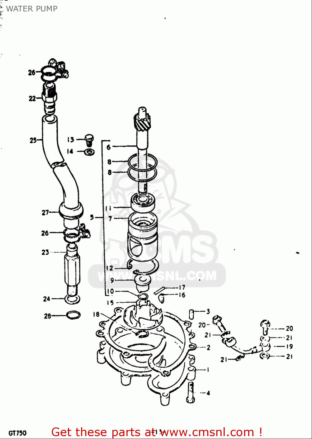 WATER PUMP GT750 1972 (J) USA (E03)