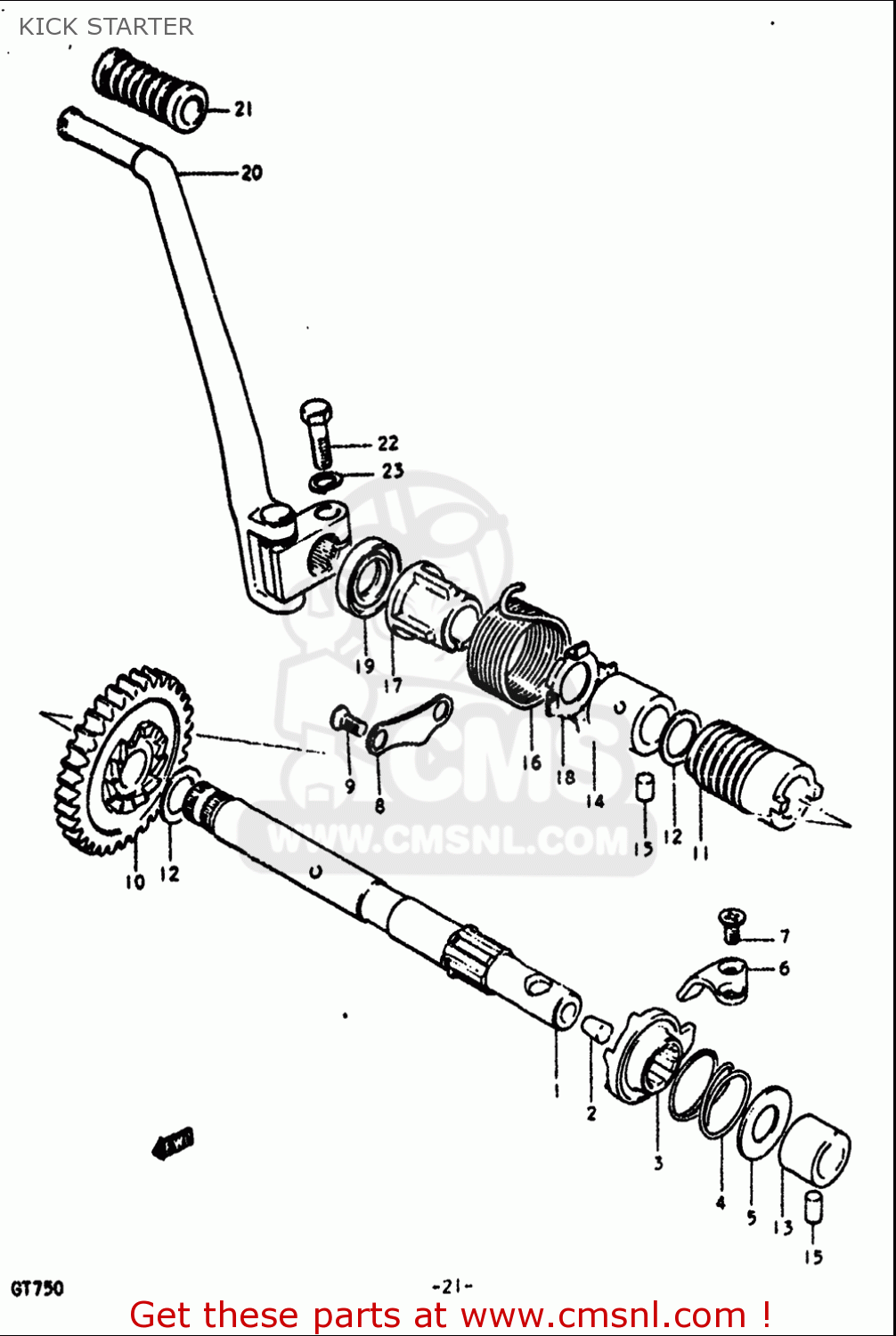 KICK STARTER GT750 1972 (J) USA (E03)