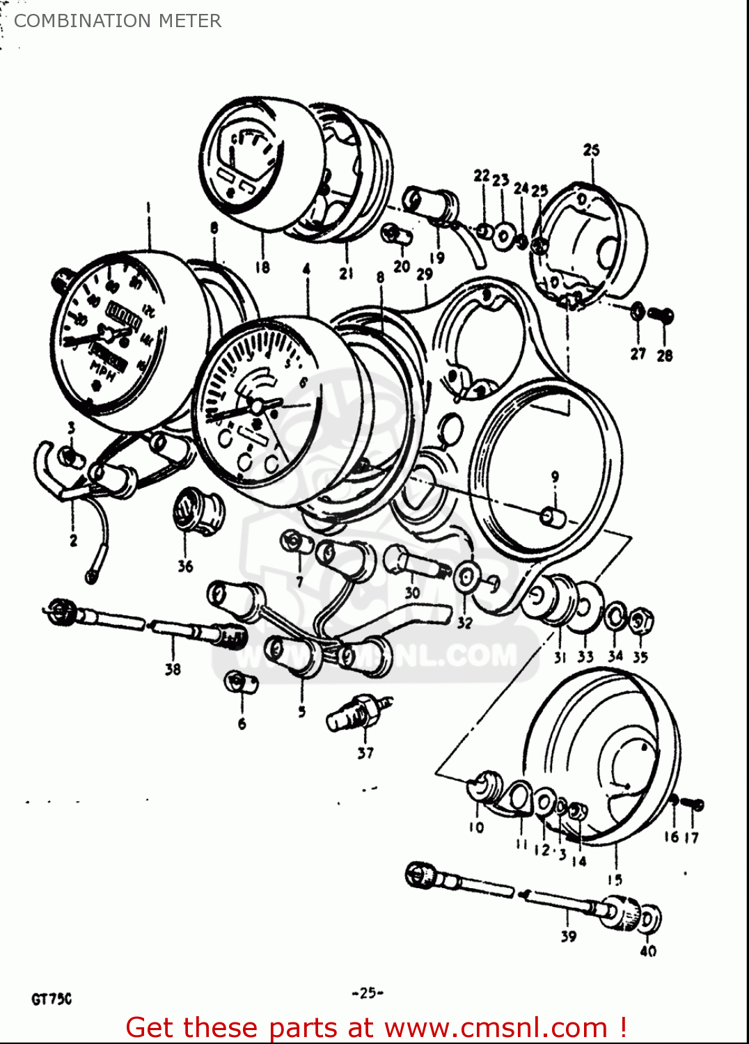 COMBINATION METER GT750 1972 (J) USA (E03)