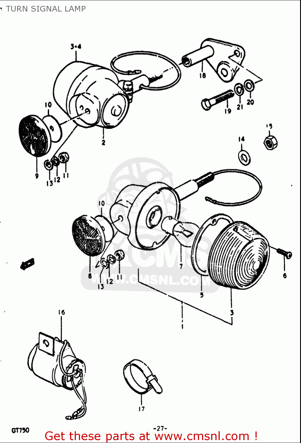 TURN SIGNAL LAMP GT750 1972 (J) USA (E03)