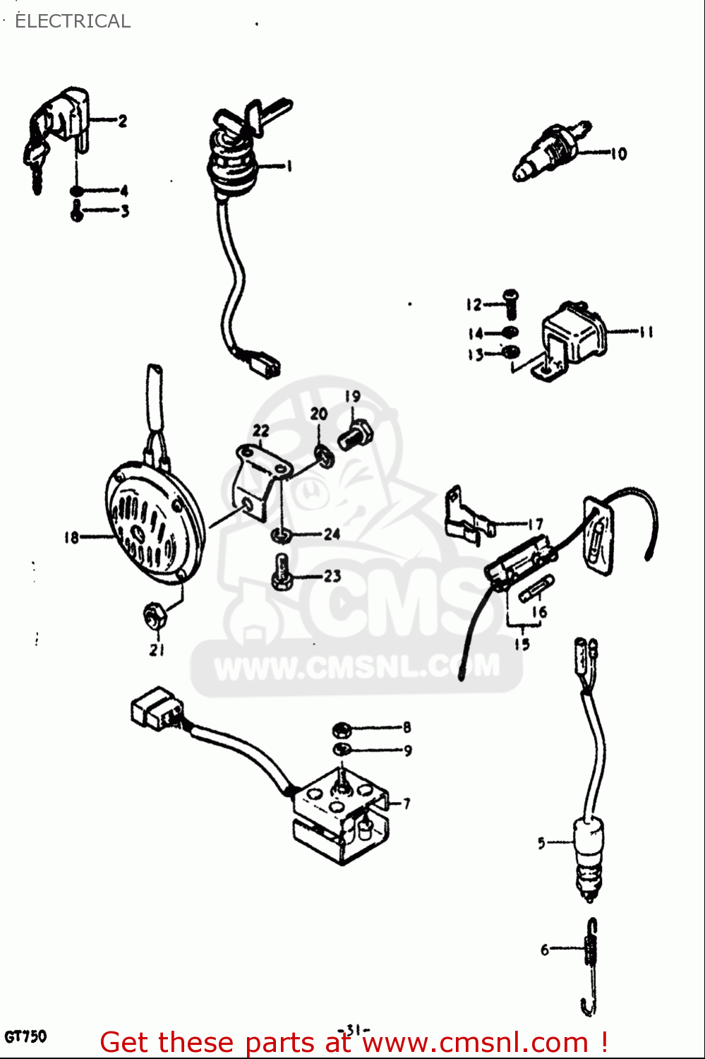 ELECTRICAL GT750 1972 (J) USA (E03)
