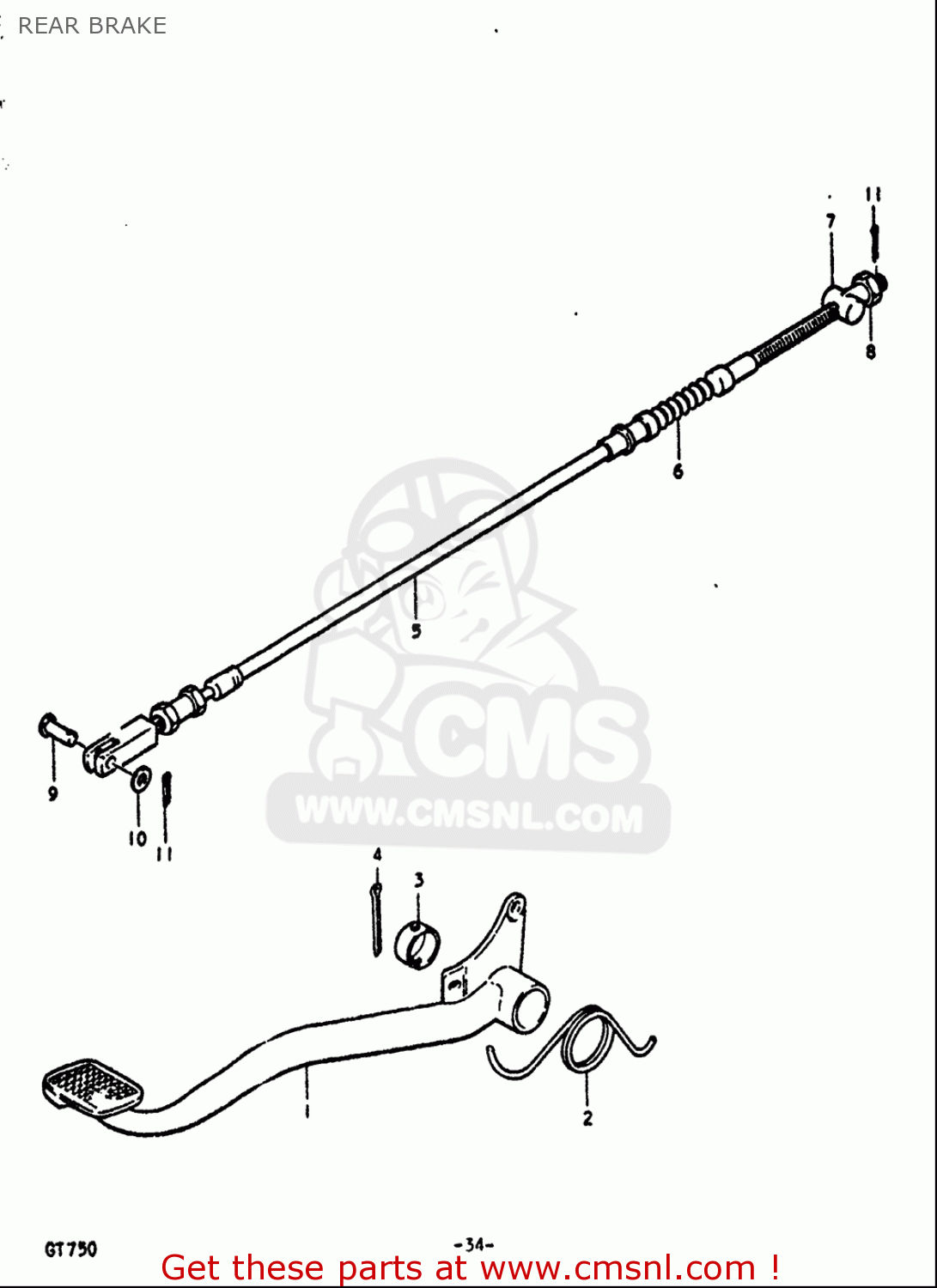 REAR BRAKE GT750 1972 (J) USA (E03)