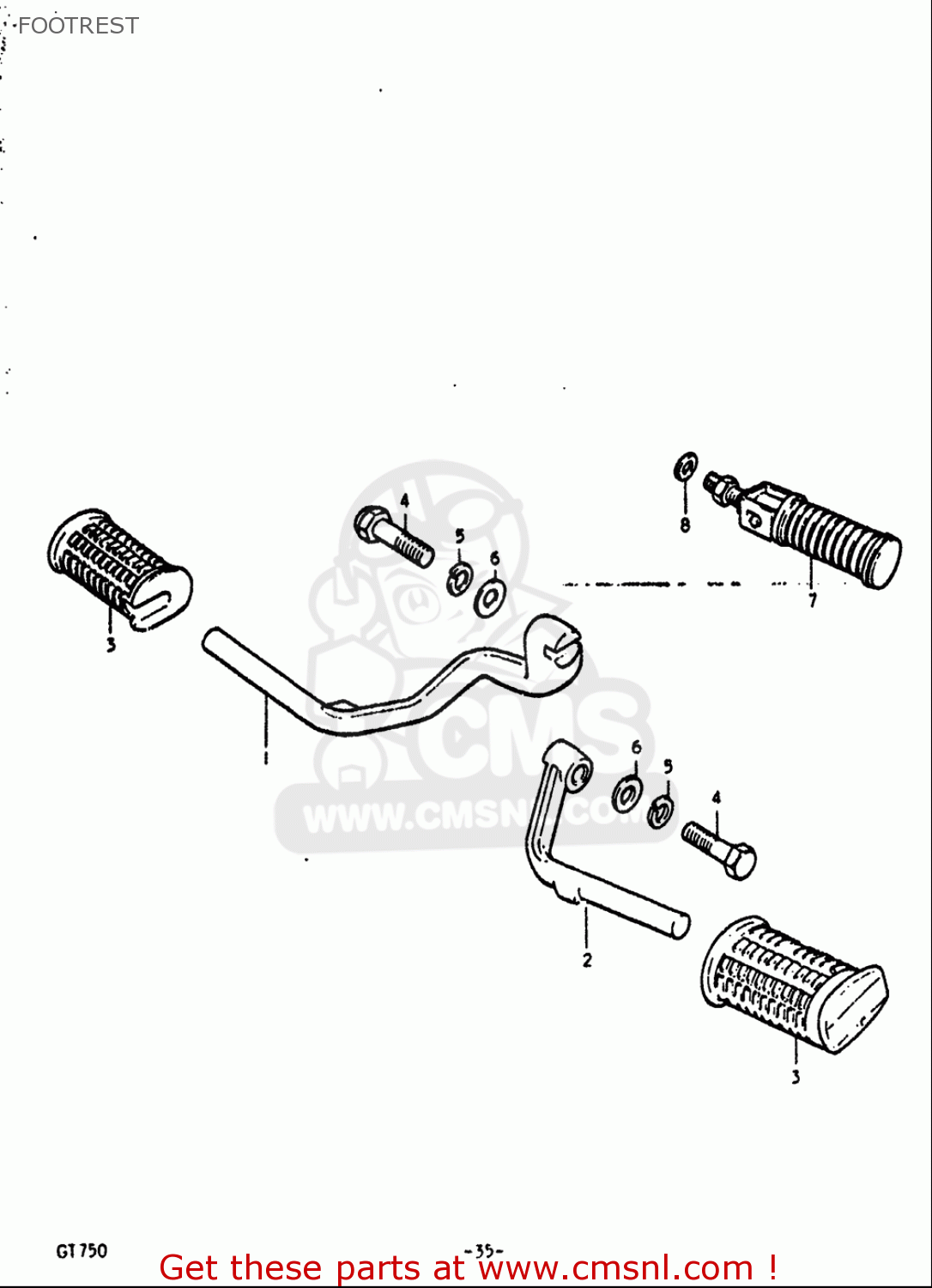 FOOTREST GT750 1972 (J) USA (E03)