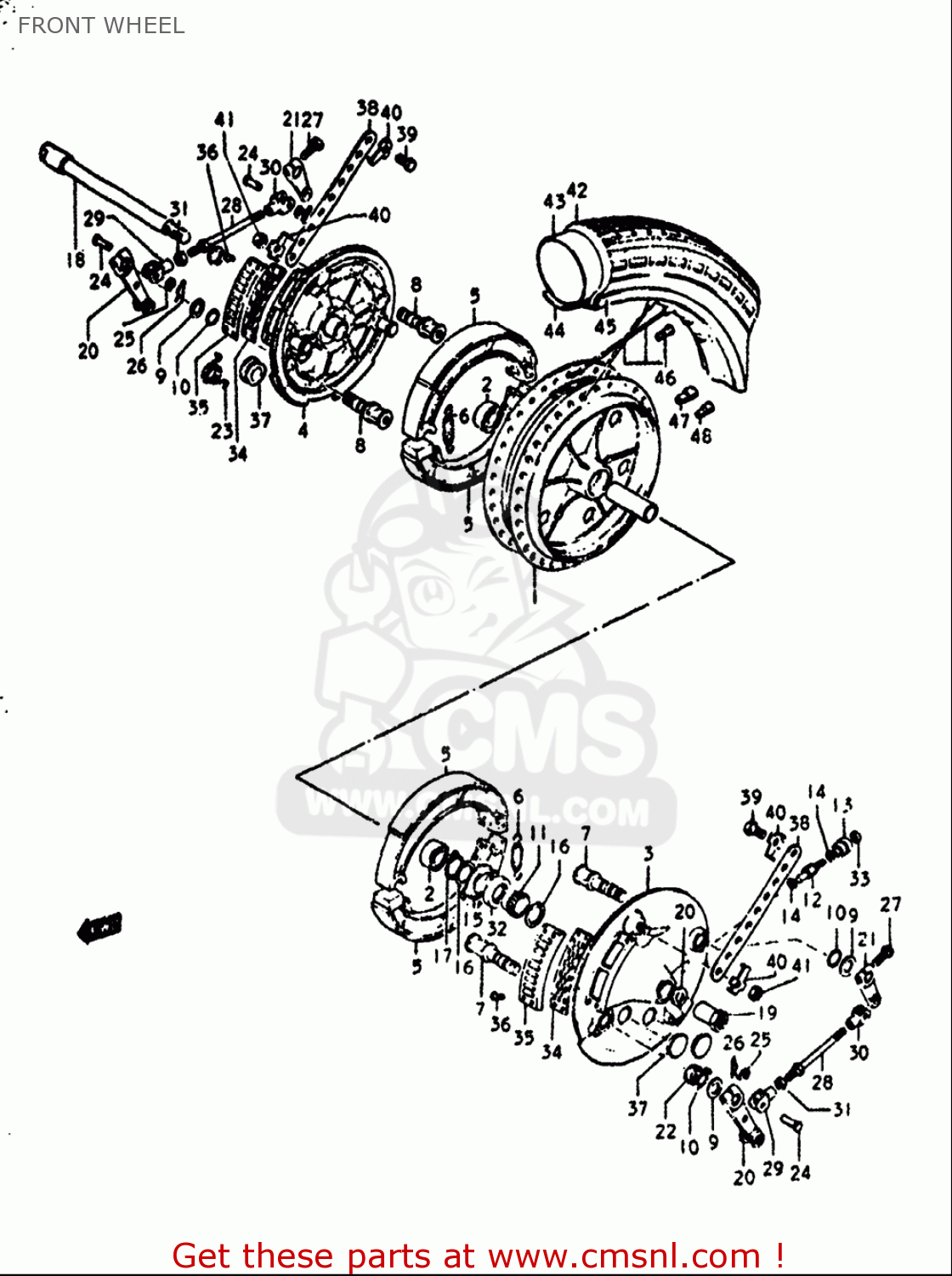 FRONT WHEEL GT750 1972 (J) USA (E03)