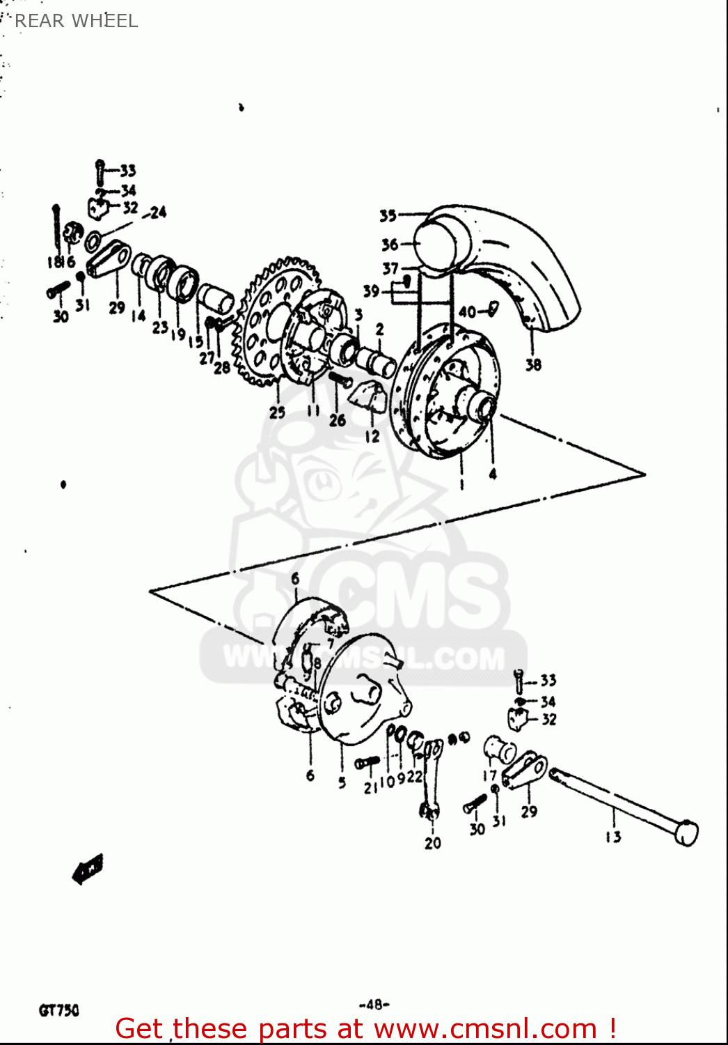 REAR WHEEL GT750 1972 (J) USA (E03)
