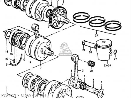 PISTON - CRANKSHAFT - GT750 1972 (J) USA (E03)