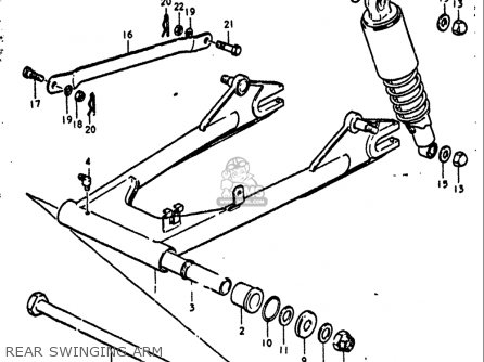 REAR SWINGING ARM - GT750 1972 (J) USA (E03)