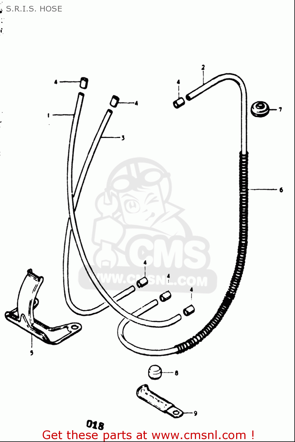 S.R.I.S. HOSE GT750 1973 1974 1975 1976 1977 (K) (L) (M) (A) (B) USA (E03)