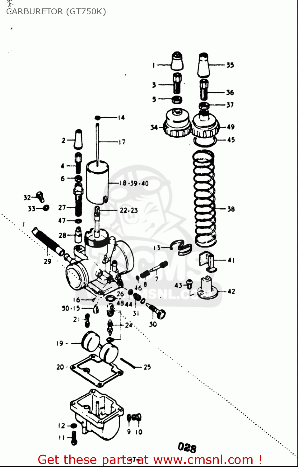CARBURETOR (GT750K) GT750 1973 1974 1975 1976 1977 (K) (L) (M) (A) (B) USA (E03)