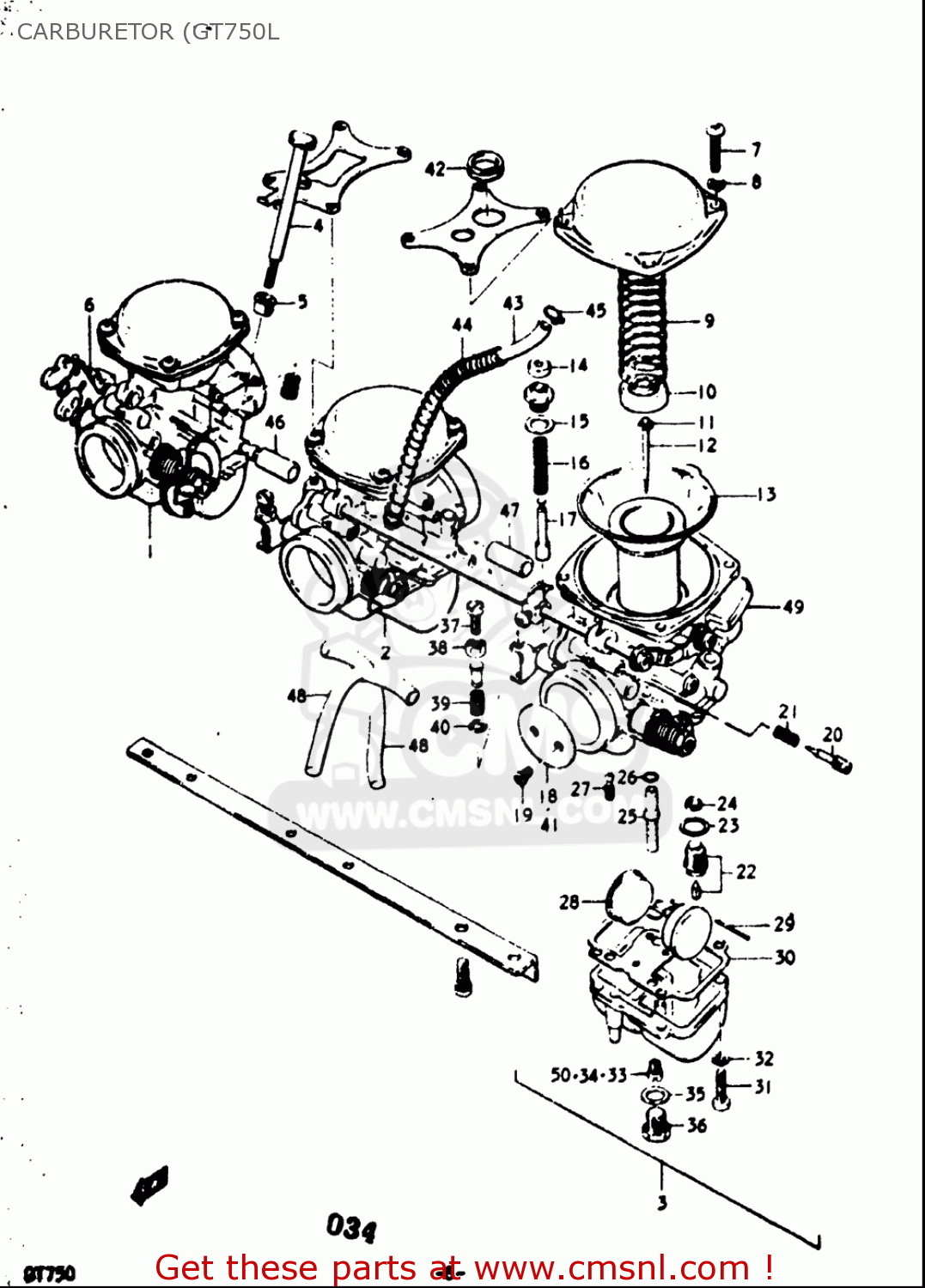 CARBURETOR (GT750L GT750 1973 1974 1975 1976 1977 (K) (L) (M) (A) (B) USA (E03)