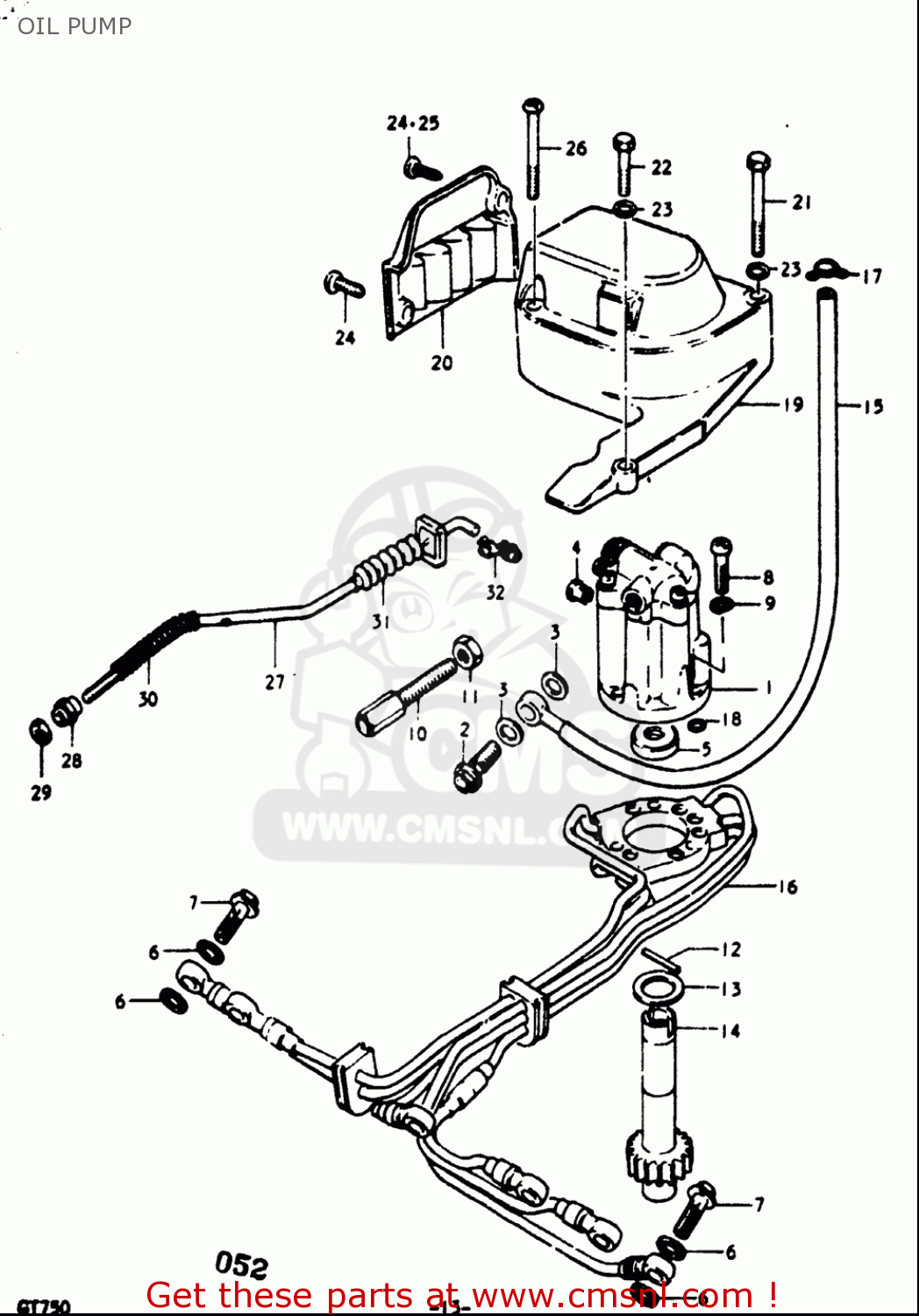 OIL PUMP GT750 1973 1974 1975 1976 1977 (K) (L) (M) (A) (B) USA (E03)