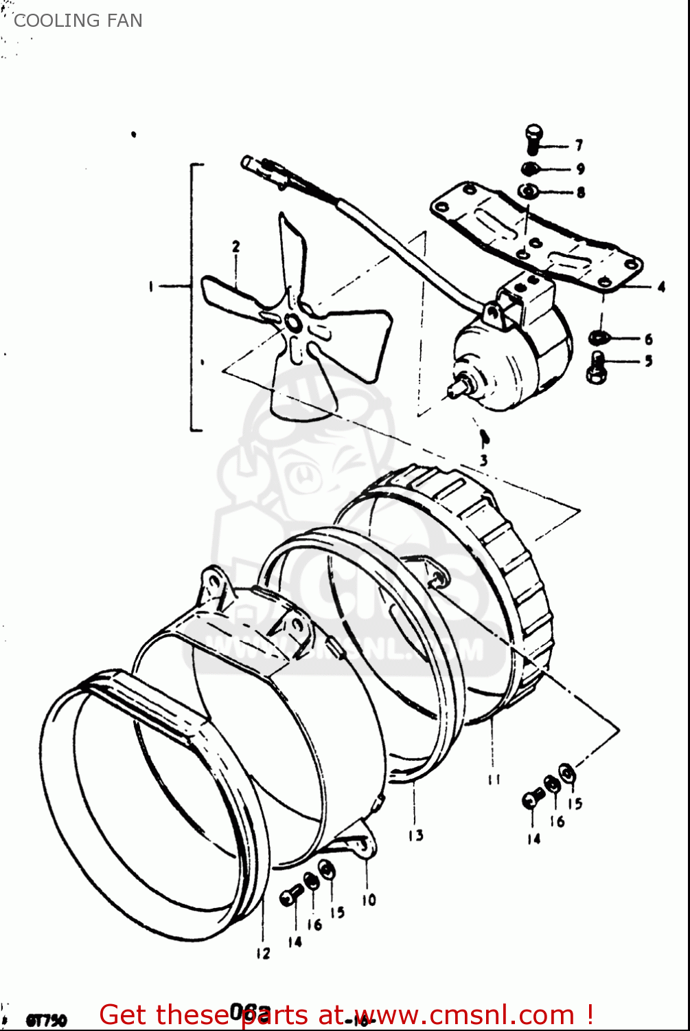 COOLING FAN GT750 1973 1974 1975 1976 1977 (K) (L) (M) (A) (B) USA (E03)