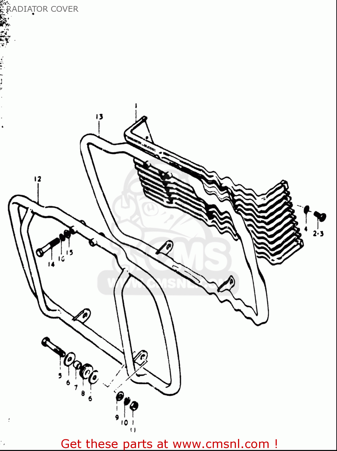 RADIATOR COVER GT750 1973 1974 1975 1976 1977 (K) (L) (M) (A) (B) USA (E03)