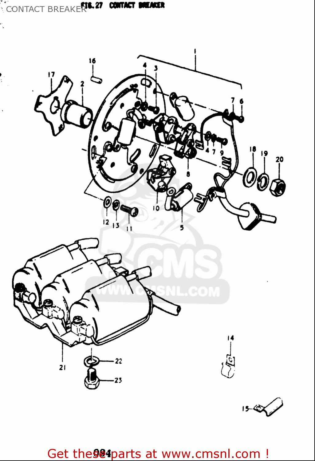 CONTACT BREAKER GT750 1973 1974 1975 1976 1977 (K) (L) (M) (A) (B) USA (E03)