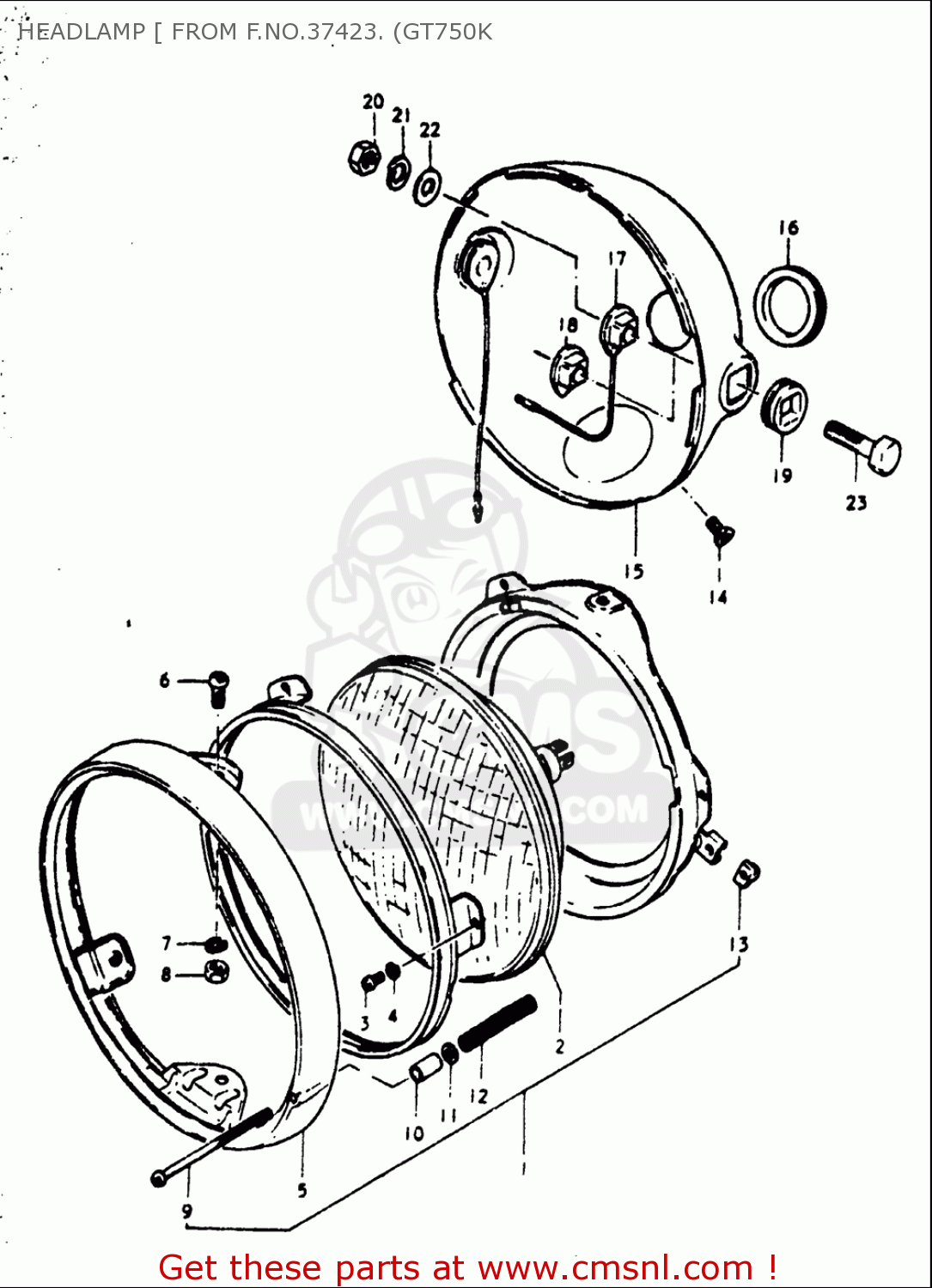 HEADLAMP [ FROM F.NO.37423. (GT750K GT750 1973 1974 1975 1976 1977 (K) (L) (M) (A) (B) USA (E03)