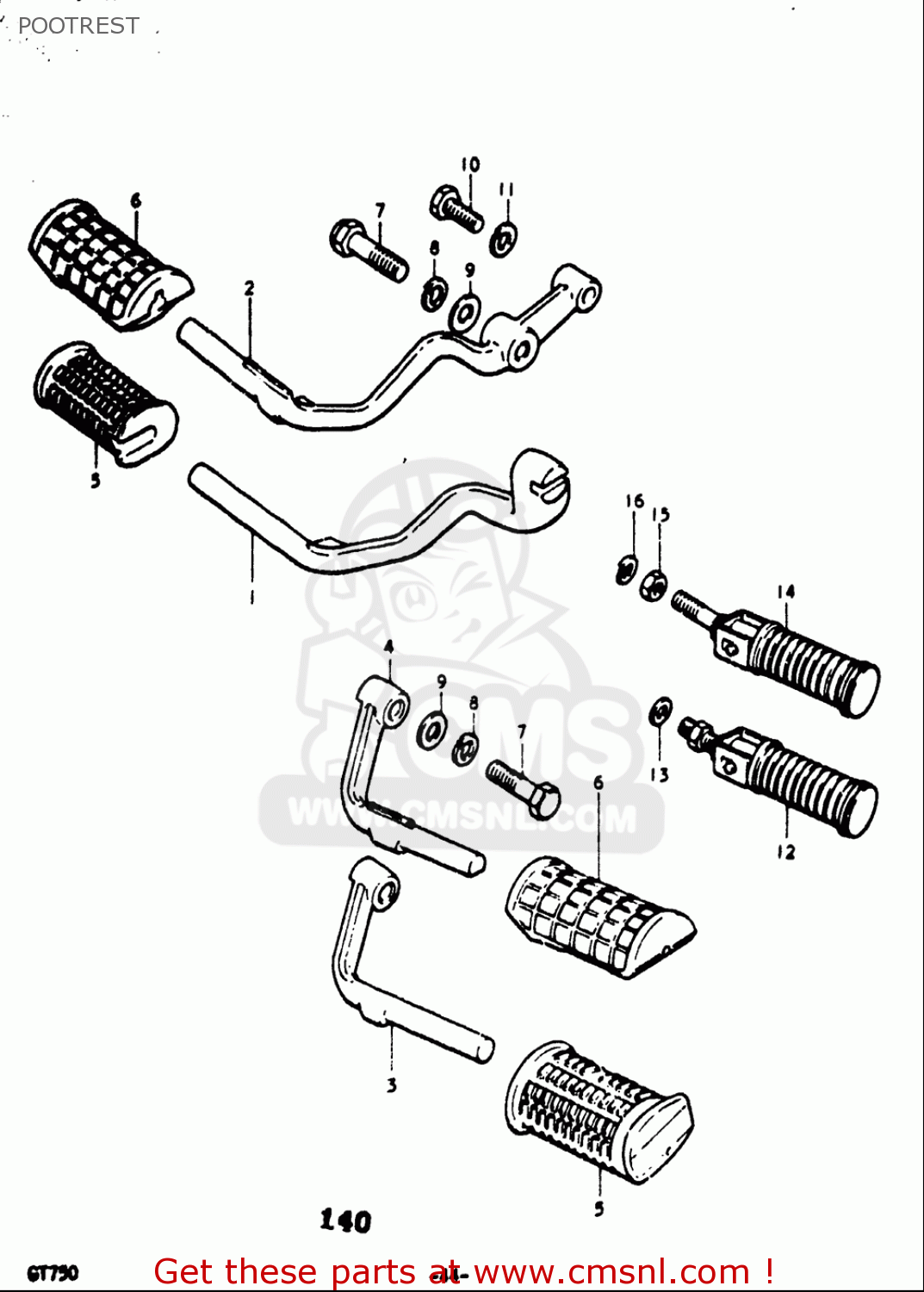 POOTREST GT750 1973 1974 1975 1976 1977 (K) (L) (M) (A) (B) USA (E03)