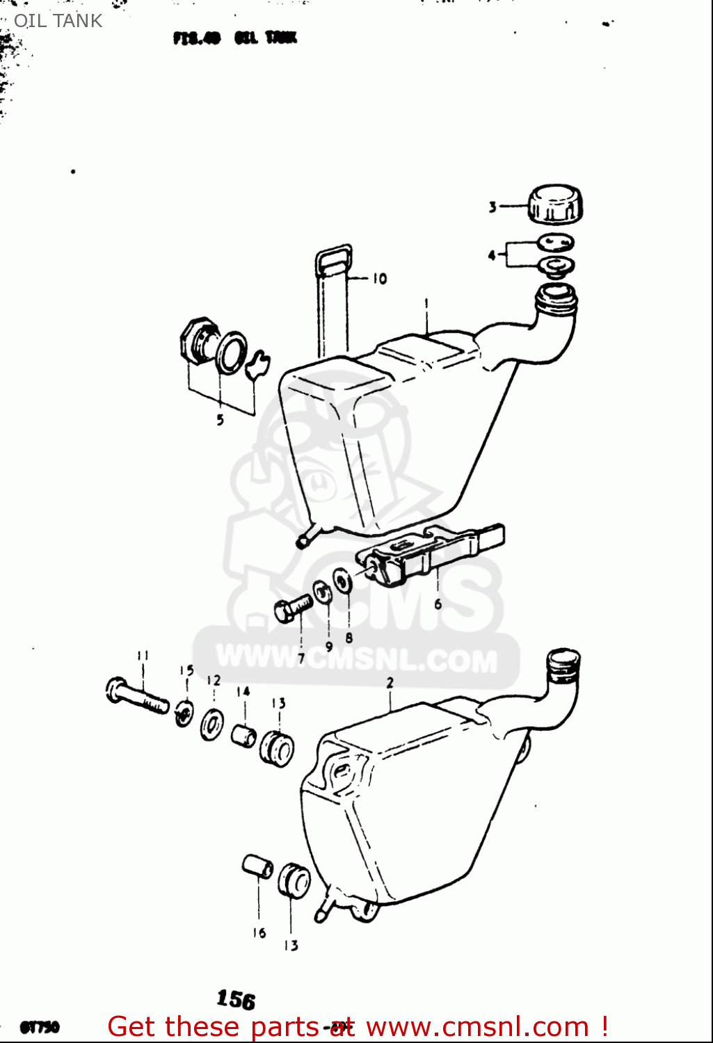 OIL TANK GT750 1973 1974 1975 1976 1977 (K) (L) (M) (A) (B) USA (E03)
