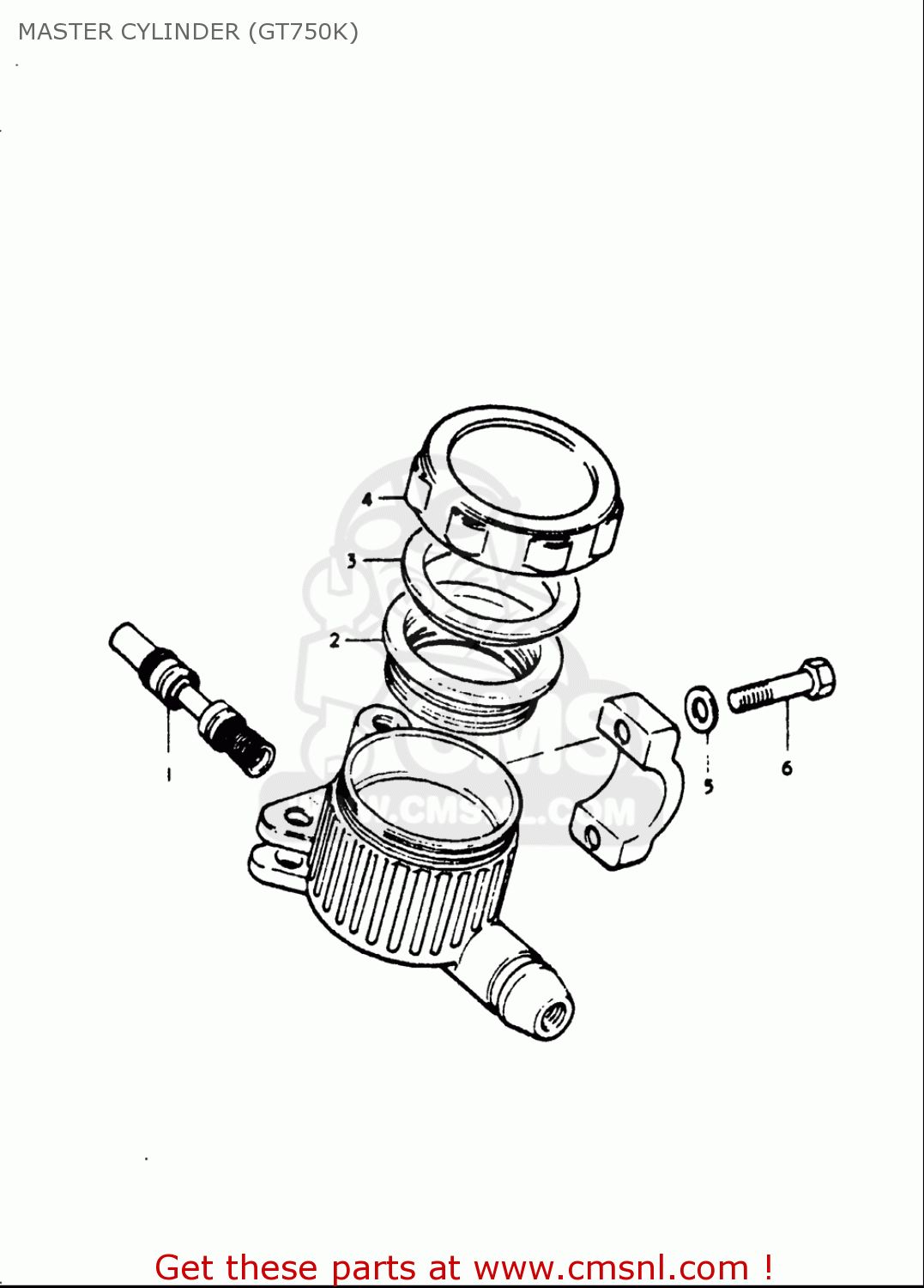 MASTER CYLINDER (GT750K) GT750 1973 1974 1975 1976 1977 (K) (L) (M) (A) (B) USA (E03)