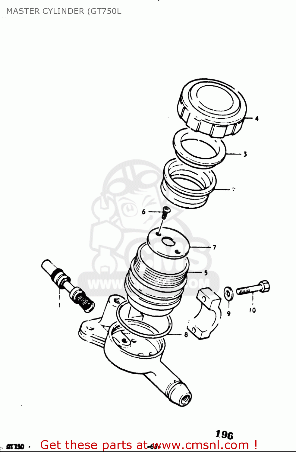MASTER CYLINDER (GT750L GT750 1973 1974 1975 1976 1977 (K) (L) (M) (A) (B) USA (E03)