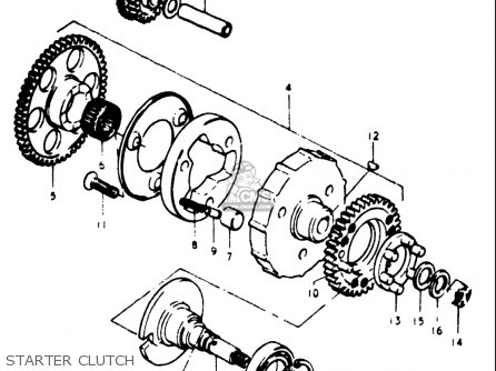 STARTER CLUTCH - GT750 1973 1974 1975 1976 1977 (K) (L) (M) (A) (B) USA (E03)