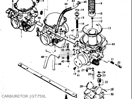 CARBURETOR (GT750L - GT750 1973 1974 1975 1976 1977 (K) (L) (M) (A) (B) USA (E03)