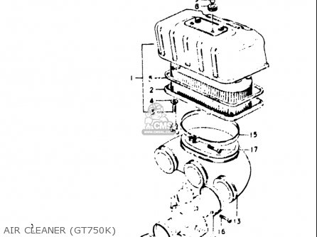 AIR CLEANER (GT750K) - GT750 1973 1974 1975 1976 1977 (K) (L) (M) (A) (B) USA (E03)